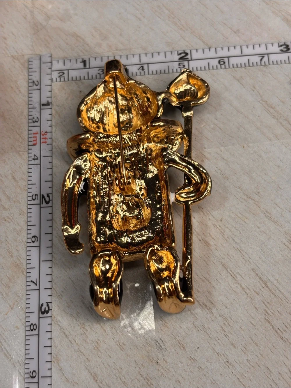 Alice in Wonderland Inspired Card Soldier Brooch Pin –Black & White Enamel Spade